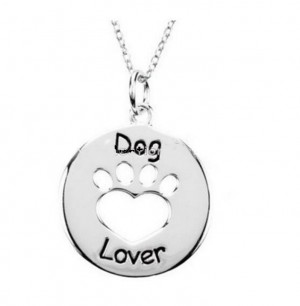 dog lover necklace silver