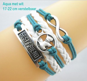 Armband Aqua met wit