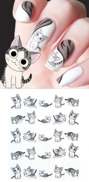 Nagelstickers kat