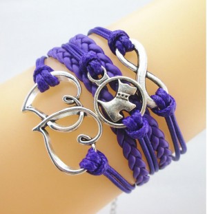 Armband hond infinity paars