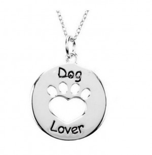 dog lover necklace silver