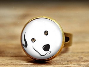 Ring hond zilver rescue