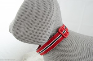 martingale halsband rood zwart wit