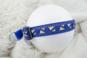 Martingale halsband blauw goud