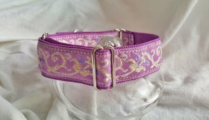 Martingale halsband 3,8 cm breed lila