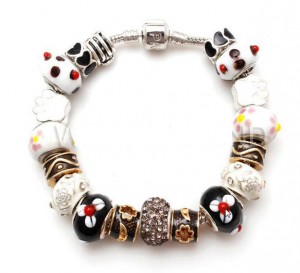 Pandora armband zwart wit