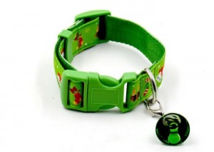 Halsband kerst met bel groen