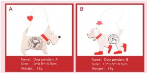 Houten kerst hanger hond