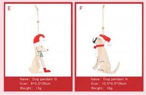 Houten hanger hond kerst