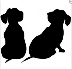 Sticker vinyl 2 honden