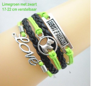 Armband lime met zwart